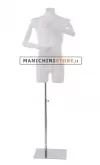 Busto uomo con braccia snodabili e base cromata