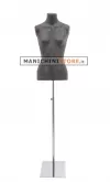 Busto donna rivestito in cartapesta Antracite con base
