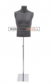 Busto uomo rivestito in cartapesta Antracite con base