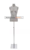 Busto donna rivestito in cartapesta Cemento con base