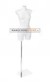 Busto manichino donna bianco con base cromata