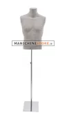 Busto uomo rivestito in cartapesta Cemento con base