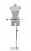 Busto donna con gambe rivestito in cartapesta Cemento