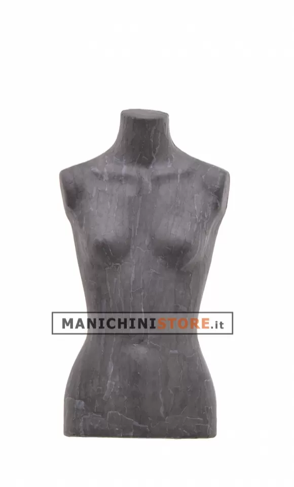 Busto donna da banco rivestito in cartapesta Antracite