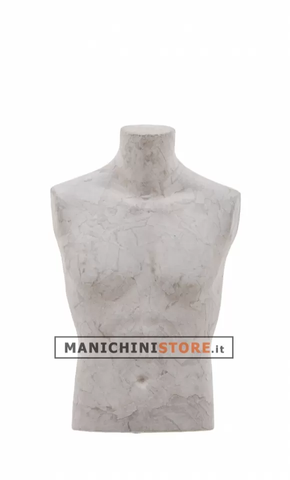 Busto uomo da banco rivestito in cartapesta Cemento