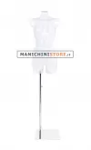 Busto manichino culturista donna trasparente con base cromata