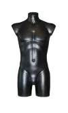 Busto manichino culturista uomo nero senza base