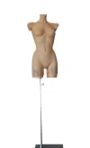 Busto culturista donna verniciato carne con base cromata