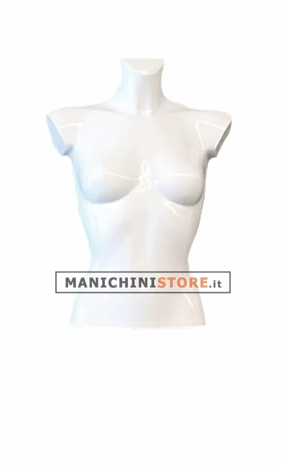 Busto torso donna corto laccato bianco