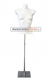 Busto manichino donna corto color laccato bianco con base