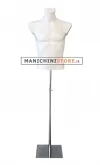 Busto manichino uomo corto laccato bianco con base