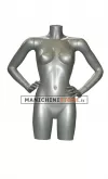 Busto manichino donna argento con braccia