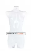 Busto manichino culturista donna trasparente senza base