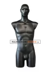 Busto manichino uomo nero con testa stilizzata