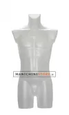 Busto manichino uomo trasparente opaco senza base