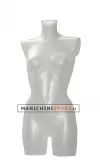 Busto manichino donna trasparente opaco senza base