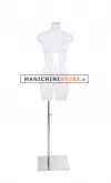 Busto manichino donna opale lucido con base cromata