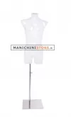 Busto manichino uomo opale lucido con base cromata