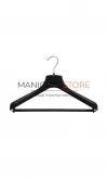 Gruccia plastica capospalla 38 x 4,5 cm - Plastica Nera con portapantalone