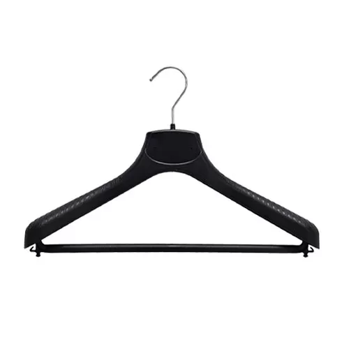 Gruccia plastica capospalla 40 x 4,5 cm - Plastica Nera con portapantalone