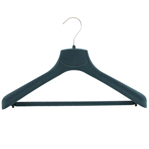 Gruccia capospalla 40 x 4,5 cm. con asta porta pantalone - Velluto Petrolio