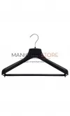 Gruccia plastica capospalla 45 x 4,5 cm - Plastica Nera con portapantalone