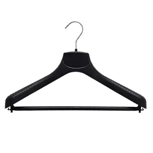 Gruccia plastica capospalla 45 x 4,5 cm - Plastica Nera con portapantalone