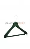 Gruccia capospalla 45 x 4,5 cm. con asta porta pantalone - Velluto verde