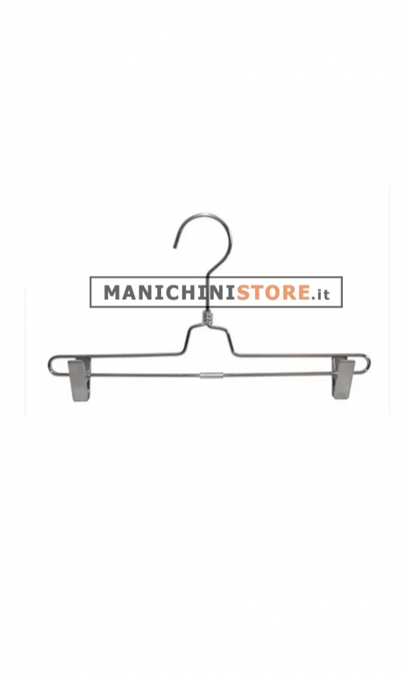 Gruccia metallo pinza 35 cm - metallo cromato