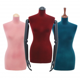 manichini sartoriali in velluto