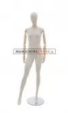 Manichino donna in tessuto con braccia in legno