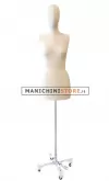 Busto donna vintage con testa e base cromata