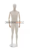 Manichino uomo in tessuto con braccia in legno snodabili