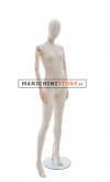 Manichino donna in tessuto con braccia in legno
