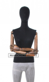 Manichino donna in tessuto Nero con braccia in legno