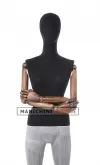Manichino donna in tessuto Nero con braccia in legno