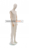 Manichino uomo in tessuto con braccia in legno
