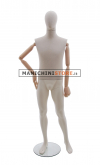 Manichino uomo in tessuto Sabbia con braccia in legno