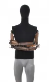 Manichino uomo in tessuto Nero con braccia in legno.