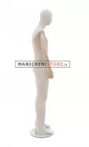 Manichino uomo in tessuto con braccia in legno