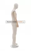 Manichino uomo in tessuto con braccia in legno snodabili