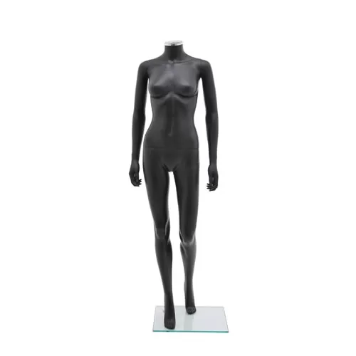 Manichino donna senza testa plastica nero opaco 2