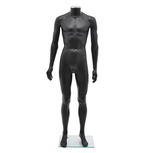 Manichino uomo senza testa plastica nero opaco
