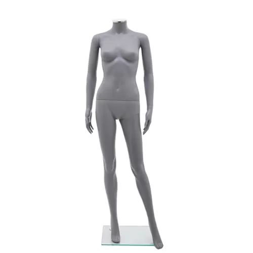 Manichino donna senza testa plastica grigio opaco 1