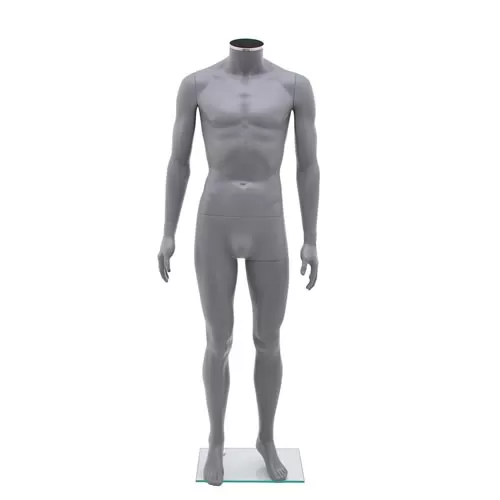 Manichino uomo senza testa plastica grigio opaco