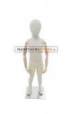 Manichino bambino 3/4 anni in tessuto Sabbia con braccia in legno