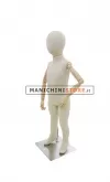 Manichino bambino 3/4 anni in tessuto Sabbia con braccia in legno