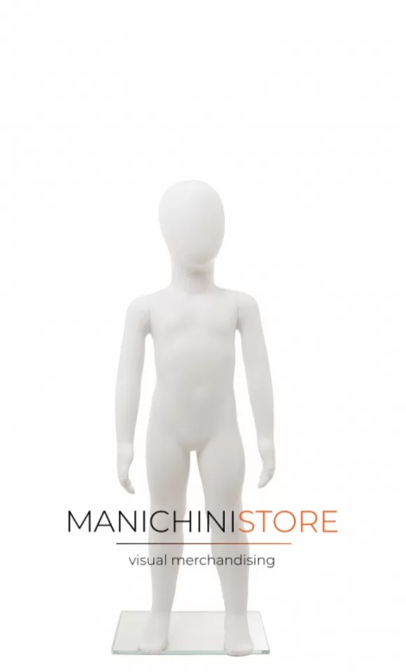 Manichino bambino 4 anni in ecoplastic con testa a uovo