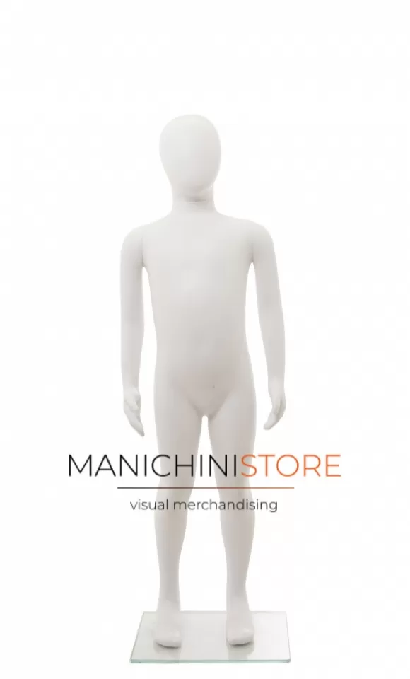 Manichino bambino 6-8 anni in ecoplastic con testa a uovo