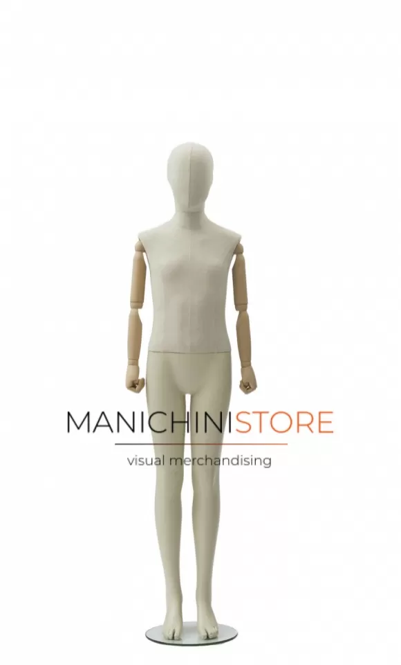 Manichino bambino in lino con braccia legno - 12 anni